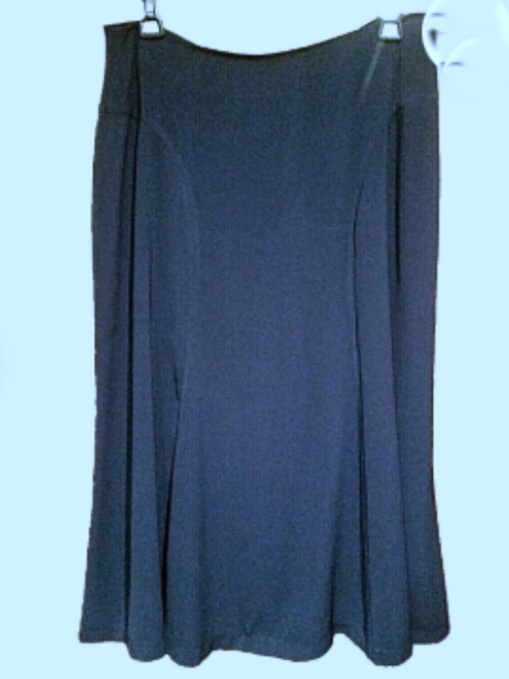 N TOUCH Below Knee Navy Paneled Skirt Full Tail Polyester Side Zipper SZ 12/32